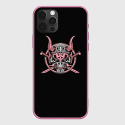 Чехол для iPhone 12 Pro Max Розовый Демон Самурай, цвет: 3D-малиновый