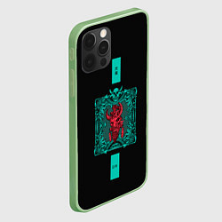 Чехол для iPhone 12 Pro Max Красный Демон с Свитком, цвет: 3D-салатовый — фото 2