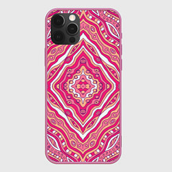 Чехол для iPhone 12 Pro Max Абстракция Узор розового цвета, цвет: 3D-малиновый