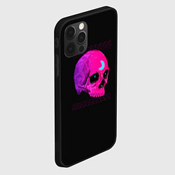 Чехол для iPhone 12 Pro Max Неоновый череп с огоньками, цвет: 3D-черный — фото 2