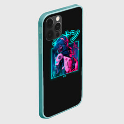 Чехол для iPhone 12 Pro Max Евангелион Неоновый Токио, цвет: 3D-мятный — фото 2