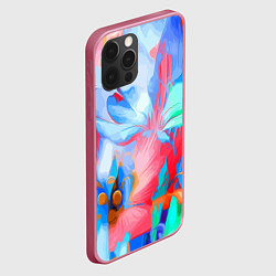 Чехол для iPhone 12 Pro Max Fashion floral pattern, цвет: 3D-малиновый — фото 2