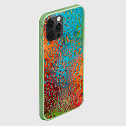 Чехол для iPhone 12 Pro Max Капли на стекле Vanguard pattern, цвет: 3D-салатовый — фото 2