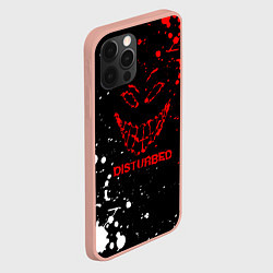 Чехол для iPhone 12 Pro Max Disturbed брызги красок, цвет: 3D-светло-розовый — фото 2