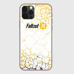 Чехол для iPhone 12 Pro Max Fallout 76 Жёлтая выжженная пустошь, цвет: 3D-серый