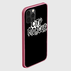 Чехол для iPhone 12 Pro Max City Morgue Logo, цвет: 3D-малиновый — фото 2