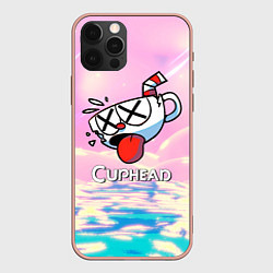 Чехол для iPhone 12 Pro Max Cuphead Разбитая чашечка, цвет: 3D-светло-розовый