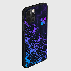 Чехол для iPhone 12 Pro Max Minecraft CREEPER NEON, цвет: 3D-черный — фото 2