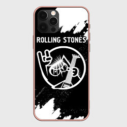 Чехол для iPhone 12 Pro Max Rolling Stones - КОТ - Краска, цвет: 3D-светло-розовый