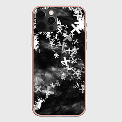 Чехол для iPhone 12 Pro Max Сердца в крестах Коллекция Get inspired! Z-b-heart, цвет: 3D-светло-розовый