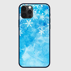 Чехол для iPhone 12 Pro Max Новогодние снежинки, цвет: 3D-черный