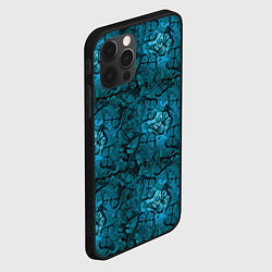 Чехол для iPhone 12 Pro Max Бирюзовые бабочки, цвет: 3D-черный — фото 2