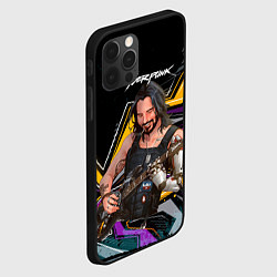 Чехол для iPhone 12 Pro Max Johnny гитарист cyberpunk2077, цвет: 3D-черный — фото 2