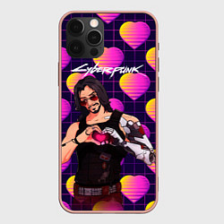 Чехол для iPhone 12 Pro Max Сердечко Johnny cyberpunk2077, цвет: 3D-светло-розовый