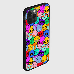 Чехол для iPhone 12 Pro Max Sticker bombing смайлы маленькие, цвет: 3D-черный — фото 2