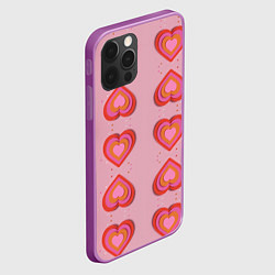 Чехол для iPhone 12 Pro Max Сердечки перевернутые, цвет: 3D-сиреневый — фото 2
