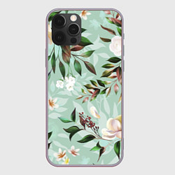 Чехол iPhone 12 Pro Max Цветы Мятный Сад