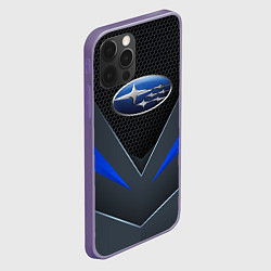 Чехол для iPhone 12 Pro Max Спортивная броня Subaru, цвет: 3D-серый — фото 2