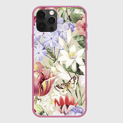 Чехол для iPhone 12 Pro Max Цветы Утренний Букет Лилий, цвет: 3D-малиновый