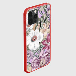 Чехол для iPhone 12 Pro Max Цветы Фиолетовый Клематис, цвет: 3D-красный — фото 2