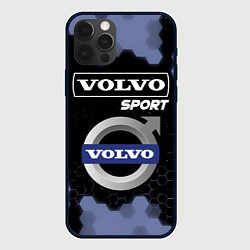 Чехол для iPhone 12 Pro Max VOLVO Sport Соты, цвет: 3D-черный