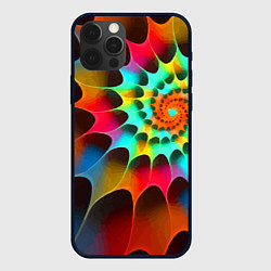 Чехол для iPhone 12 Pro Max Красочная неоновая спираль Colorful neon spiral, цвет: 3D-черный