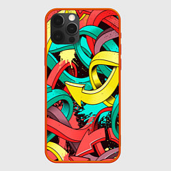 Чехол для iPhone 12 Pro Max ПЕРЕПЛЕТАЮЩИЕСЯ СТРЕЛКИ, цвет: 3D-красный