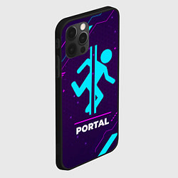 Чехол для iPhone 12 Pro Max Символ Portal в неоновых цветах на темном фоне, цвет: 3D-черный — фото 2