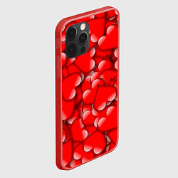 Чехол для iPhone 12 Pro Max LOVING HEARTS, цвет: 3D-красный — фото 2