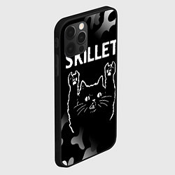 Чехол для iPhone 12 Pro Max Группа Skillet и Рок Кот, цвет: 3D-черный — фото 2