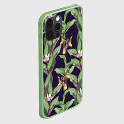 Чехол для iPhone 12 Pro Max Цветы Орхидеи, цвет: 3D-салатовый — фото 2