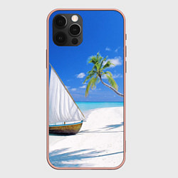 Чехол для iPhone 12 Pro Max Island of hawaii, цвет: 3D-светло-розовый
