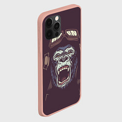 Чехол для iPhone 12 Pro Max Орущая горилла, цвет: 3D-светло-розовый — фото 2