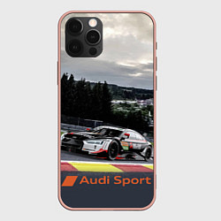 Чехол для iPhone 12 Pro Max Audi Sport Racing team Ауди Спорт Гоночная команда, цвет: 3D-светло-розовый