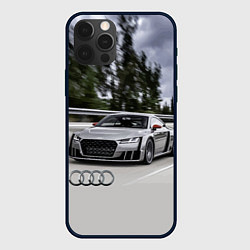 Чехол для iPhone 12 Pro Max Ауди на скоростном шоссе Audi on the expressway, цвет: 3D-черный