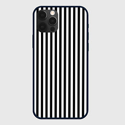 Чехол для iPhone 12 Pro Max ПОЛОСКИ ЧЕРНО-БЕЛЫЙ, цвет: 3D-черный