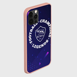 Чехол для iPhone 12 Pro Max Символ Roma и круглая надпись Football Legends and, цвет: 3D-светло-розовый — фото 2