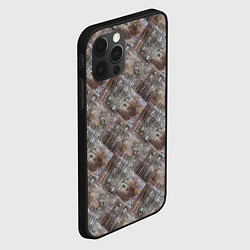 Чехол для iPhone 12 Pro Max Старый потертый деревянные паркет, цвет: 3D-черный — фото 2