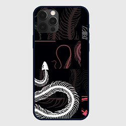 Чехол для iPhone 12 Pro Max Скелет змеи Snake skeleton, цвет: 3D-черный