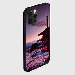 Чехол для iPhone 12 Pro Max Цветение сакуры в Японии, цвет: 3D-черный — фото 2