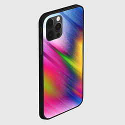 Чехол для iPhone 12 Pro Max Абстрактный разноцветный текстурированный фон, цвет: 3D-черный — фото 2