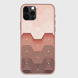 Чехол для iPhone 12 Pro Max Hexagon Minimal, цвет: 3D-светло-розовый