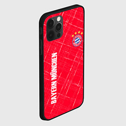 Чехол для iPhone 12 Pro Max Bayern munchen Абстрактно выцарапанный фон, цвет: 3D-черный — фото 2