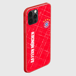 Чехол для iPhone 12 Pro Max Bayern munchen Абстрактно выцарапанный фон, цвет: 3D-красный — фото 2