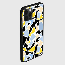 Чехол для iPhone 12 Pro Max Абстрактный узор в желто-голубых тонах на черном ф, цвет: 3D-черный — фото 2
