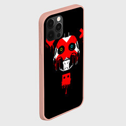 Чехол для iPhone 12 Pro Max Love death and robots белый робот c крестом на лиц, цвет: 3D-светло-розовый — фото 2