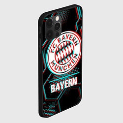 Чехол для iPhone 12 Pro Max Bayern FC в стиле Glitch на темном фоне, цвет: 3D-черный — фото 2