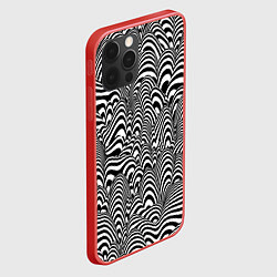 Чехол для iPhone 12 Pro Max Черно-белая психоделика, цвет: 3D-красный — фото 2