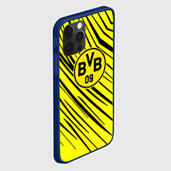 Чехол для iPhone 12 Pro Max Borussia боруссия абстрактный фон желтый, цвет: 3D-тёмно-синий — фото 2