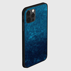 Чехол для iPhone 12 Pro Max Синий абстрактный мраморный узор, цвет: 3D-черный — фото 2